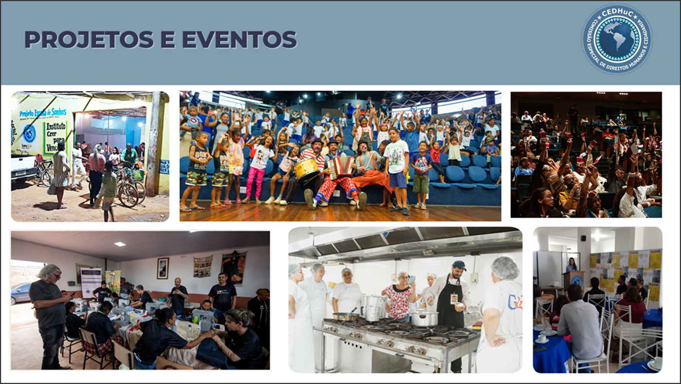 Imagem de página do portfólio com fotos de eventos